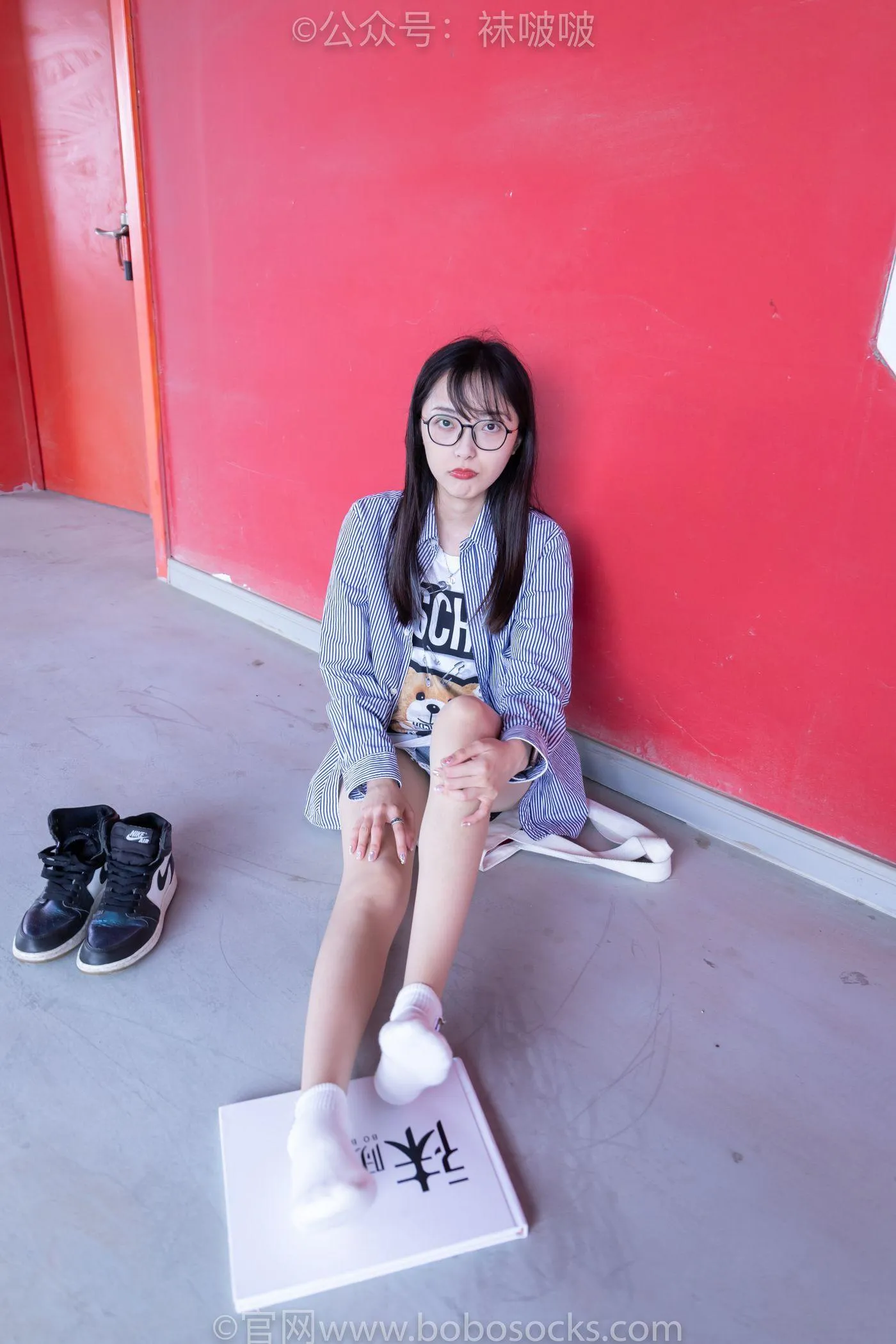 [BoBoSocks袜啵啵]NO.011 稚予-AJ、白色短棉袜、肉丝 [139P]插图9